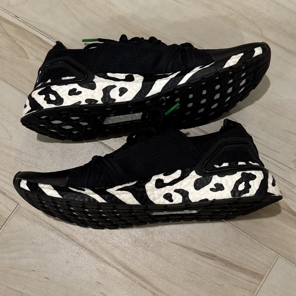 Adidas Black Sneakers with Green Detail